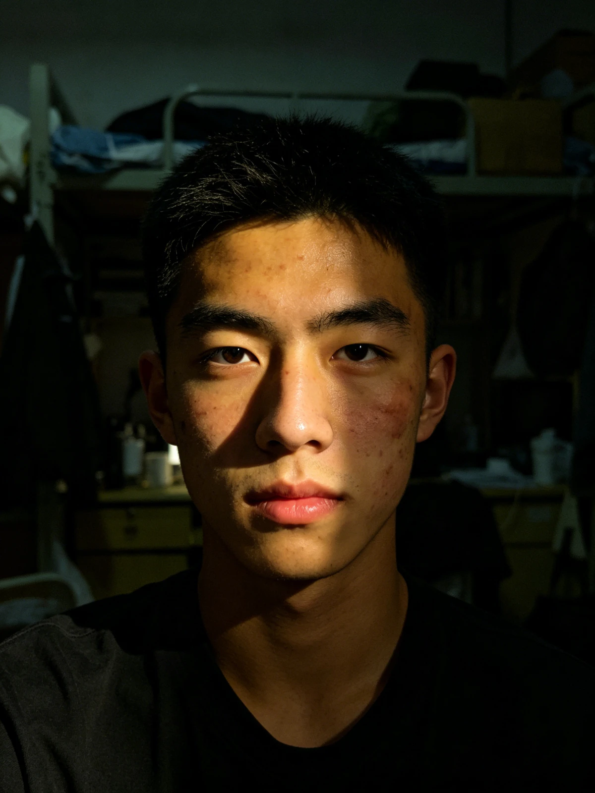 男生证件照优化前示例图片