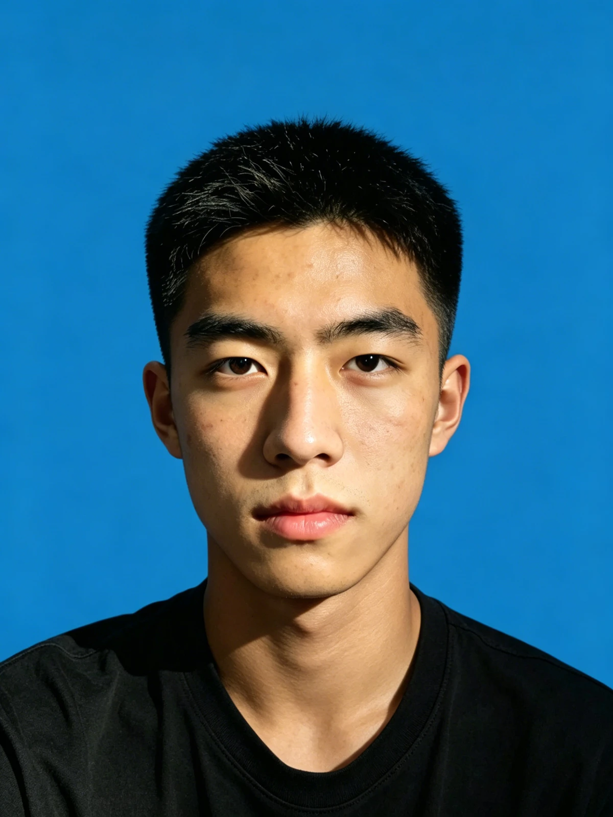 男生证件照优化前示例图片