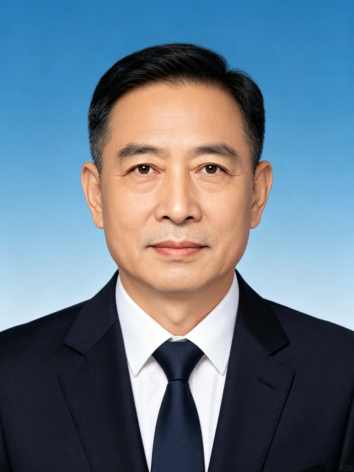 渐变蓝底证件照转白底前示例图片