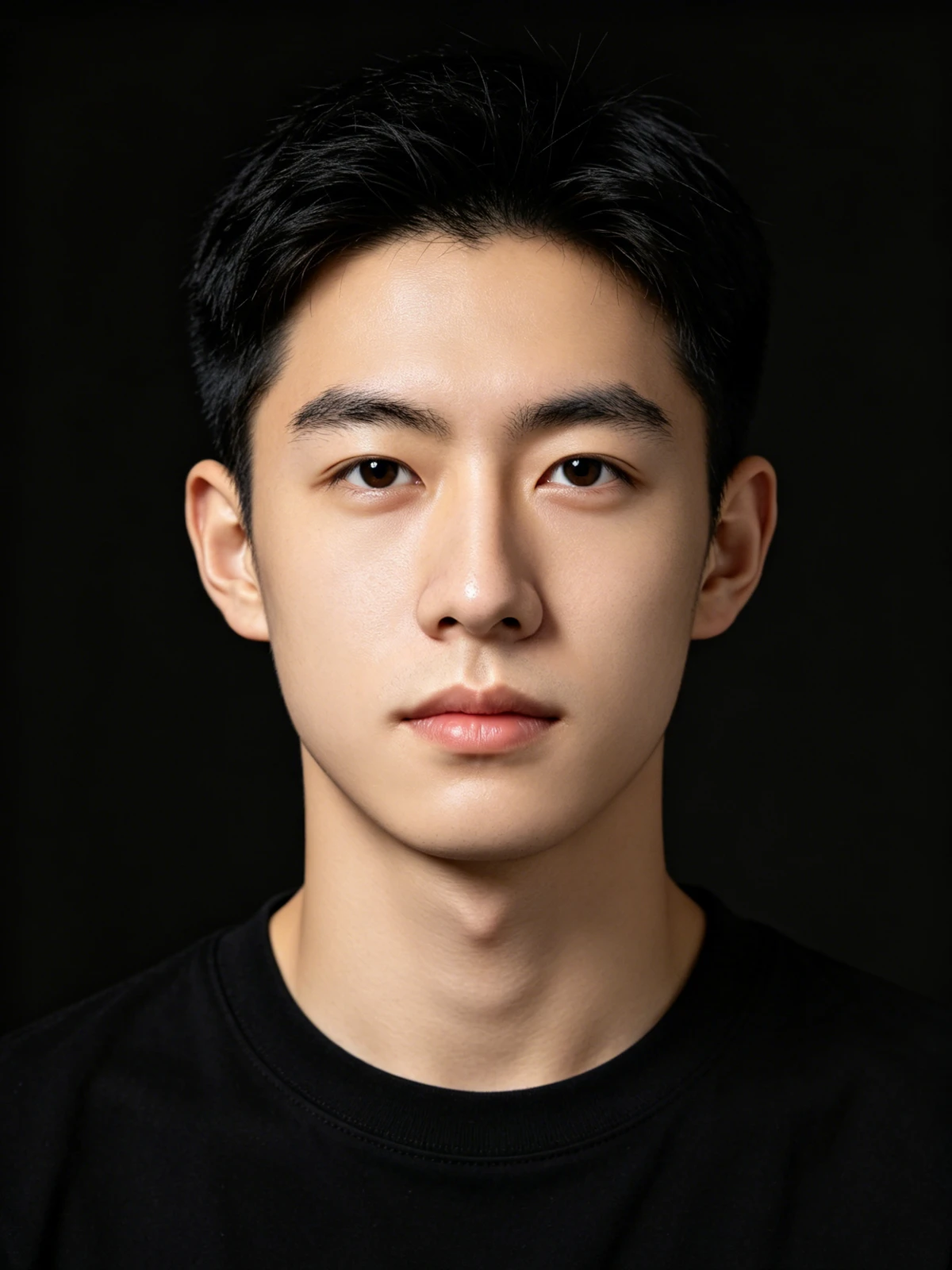 证件照美颜优化前示例图像