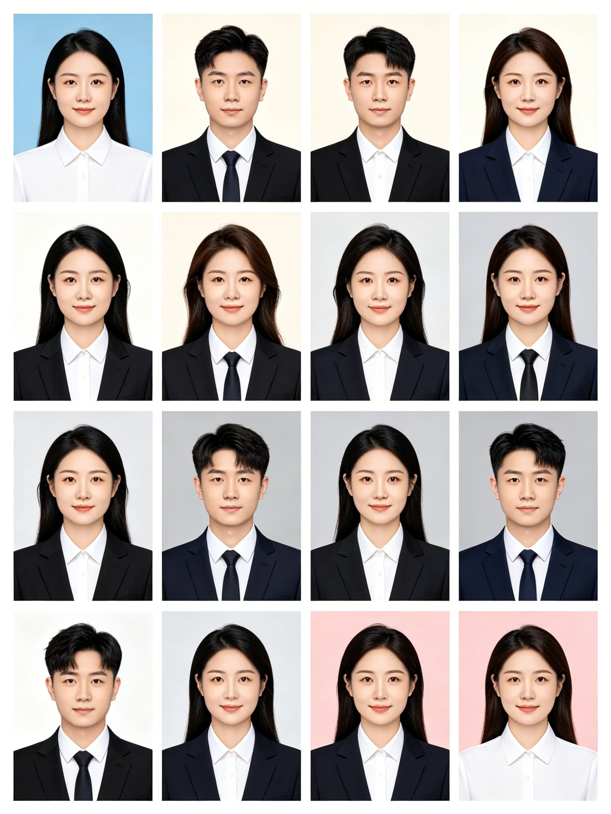 批量证件照换底色前示例图像