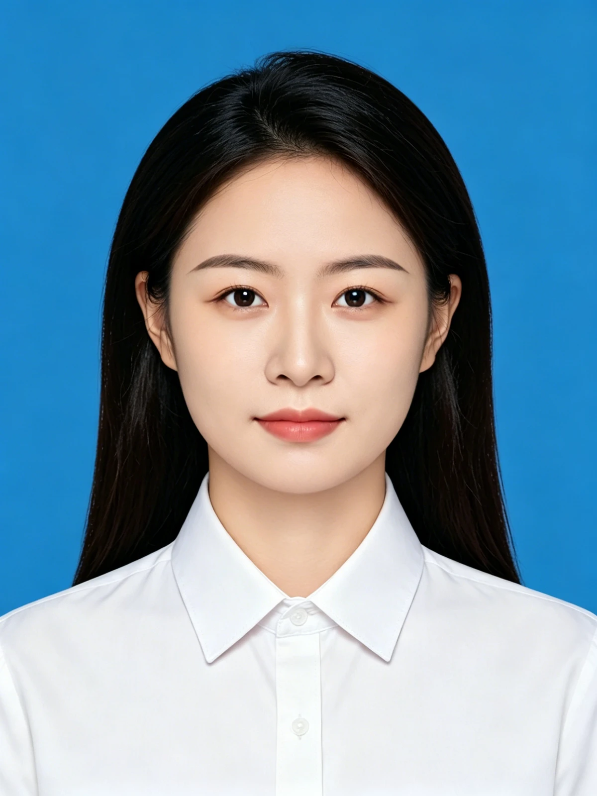 一寸证件照白底转蓝底前示例照片